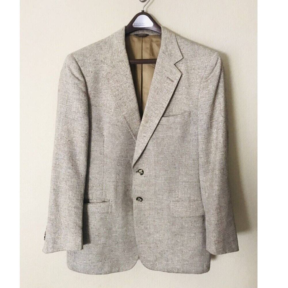 Men's KUPP Kuppenheimer Brown Tweed Sport Coat Jacket Size 32 Length